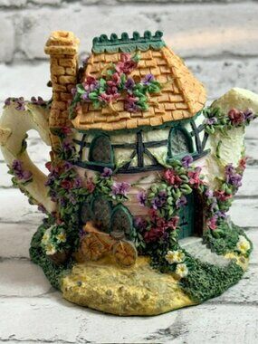 Vintage Lenox Teapot Cottage Tea Pot Garden Figurine Lid 1996 Home Sweet Pea
